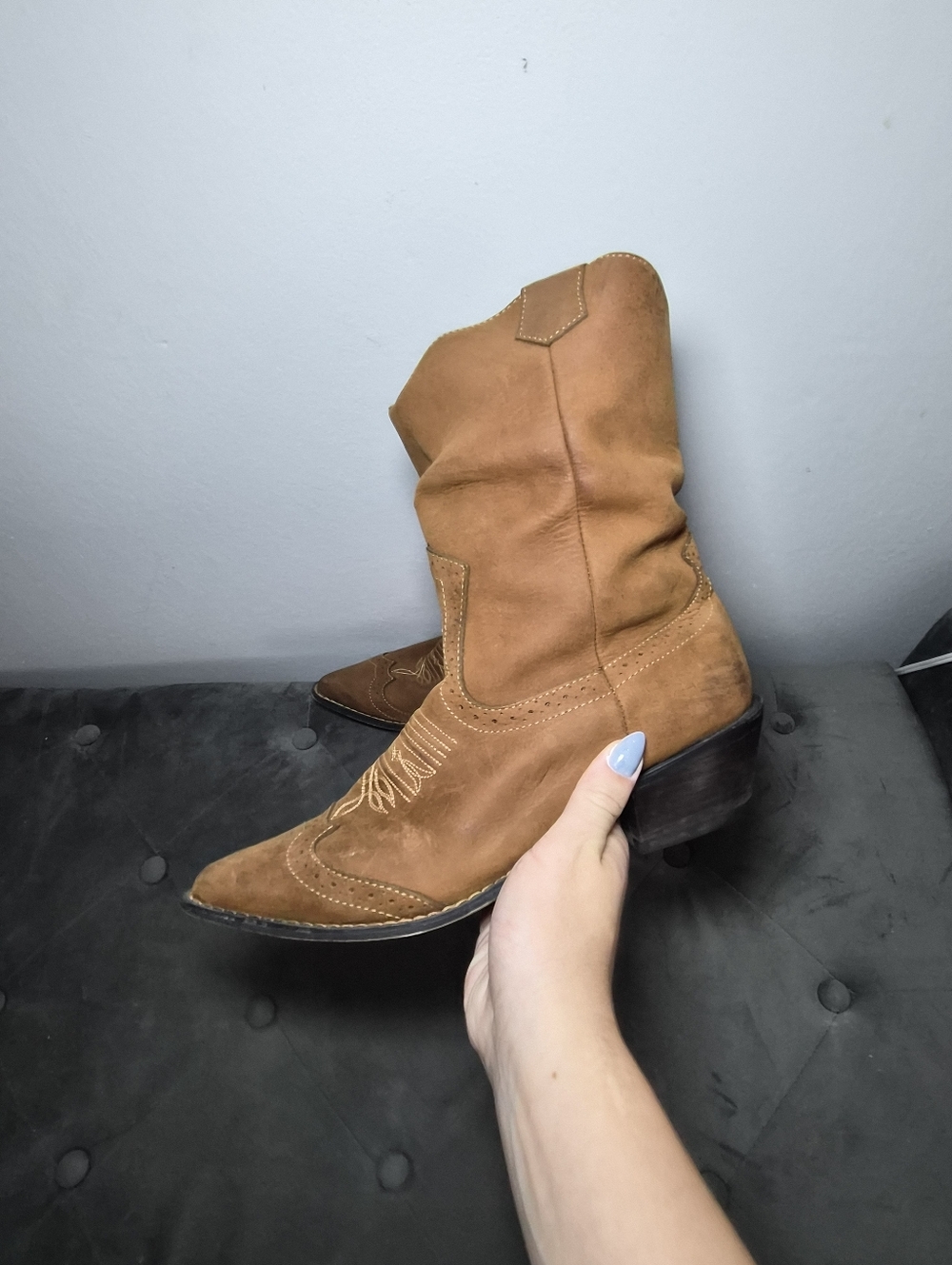 Cowgirl Boots Crush By Durango Brown Western Ankle Booties - Picture 10 of 12